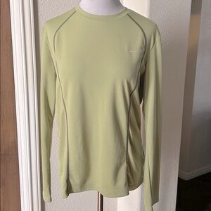 Nike Womens Exercise Top Long Sleeves Sage Green Size Large Crewneck
